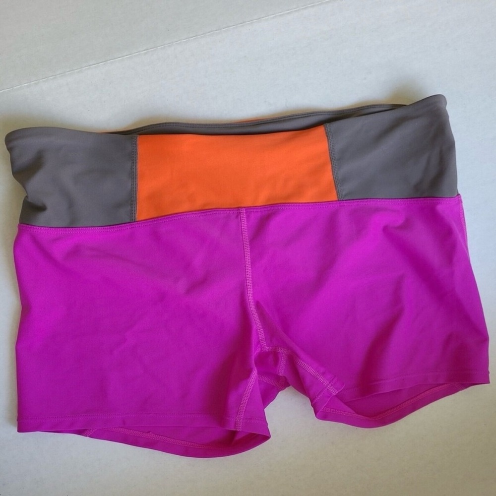 PRANA Rai Swim Shorts Surf  Bottom Women XL Purple Orange Orchid Bloom